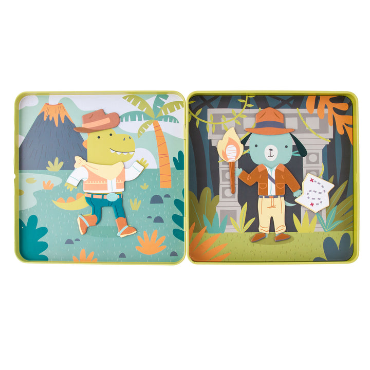 Stephen Joseph Travel Tin Magnetic Dress Up – Dino &amp; Dog