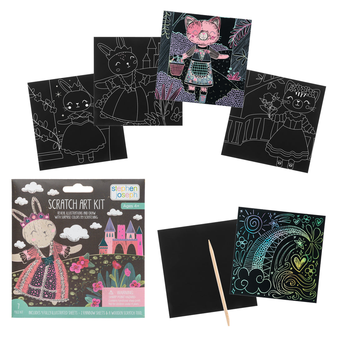 Stephen Joseph Scratch Art Kit – Bunny Cat