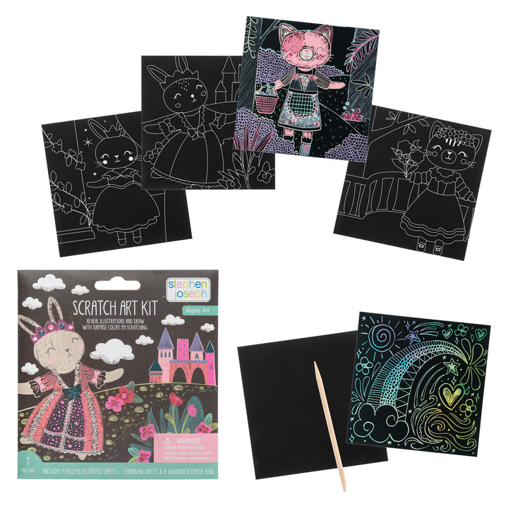 Stephen Joseph Scratch Art Kit – Bunny Cat