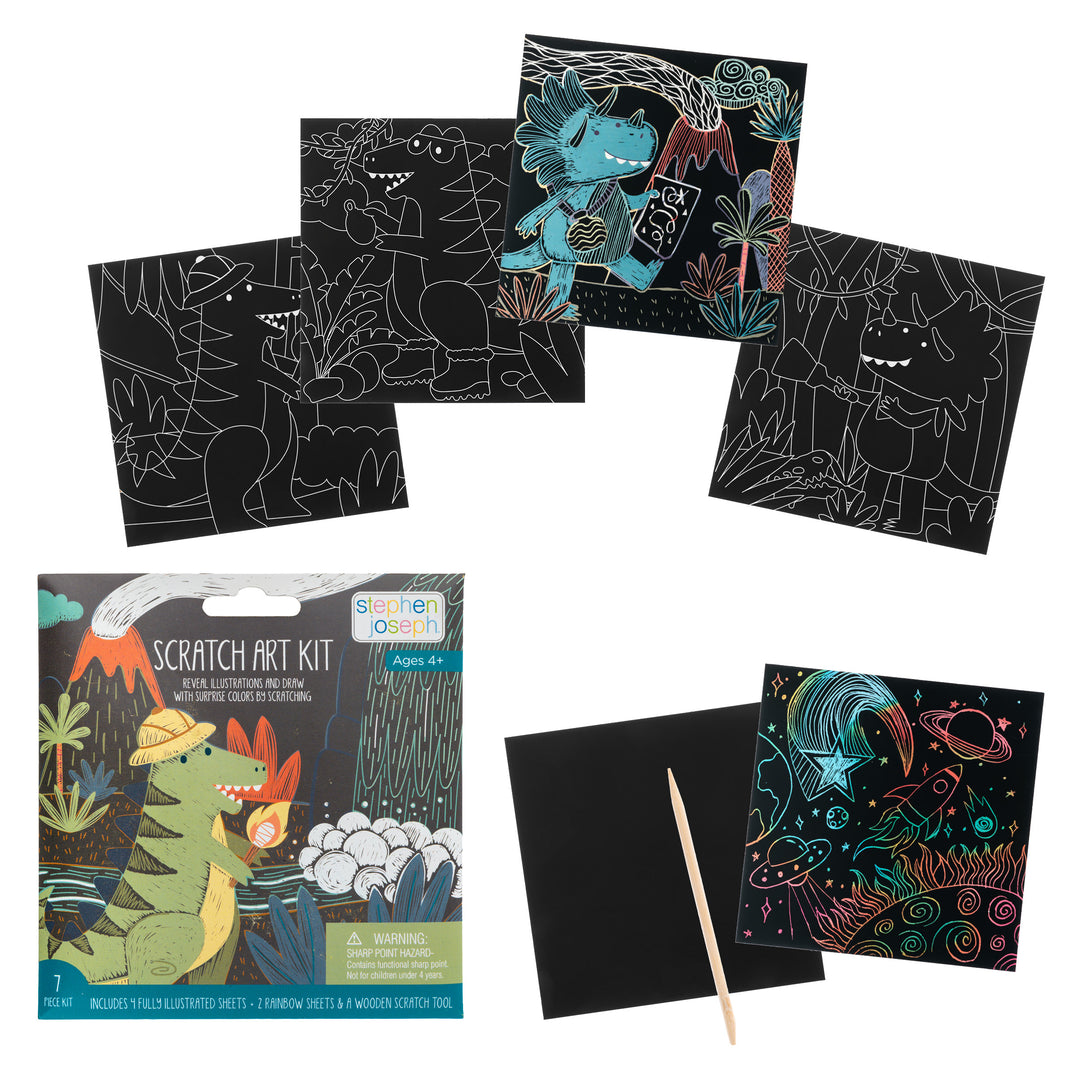 Stephen Joseph Scratch Art Kit – Dino