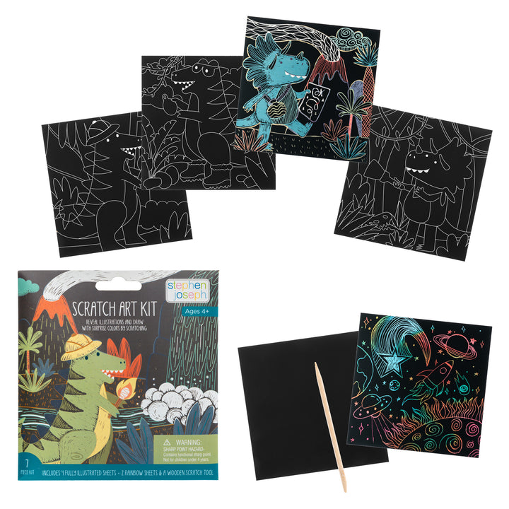 Stephen Joseph Scratch Art Kit – Dino