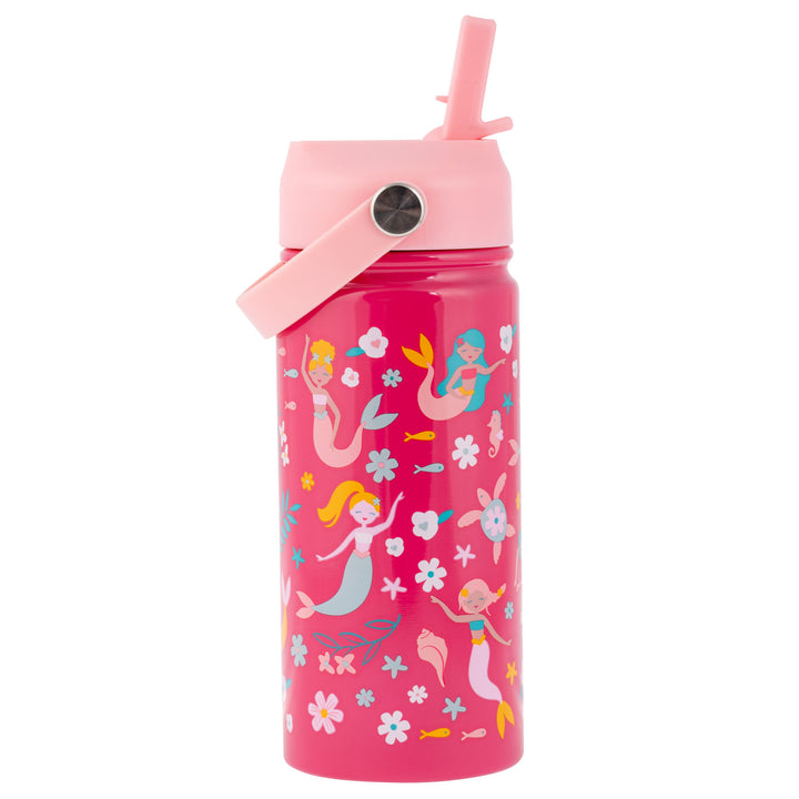 Stephen Joseph Double Wall Insulated Stainless Steel Bottle With Handle – Mermaid