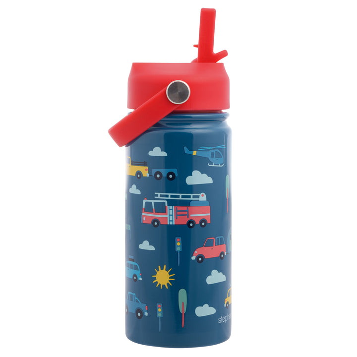 Stephen Joseph Double Wall Insulated Stainless Steel Bottle With Handle – Transportation