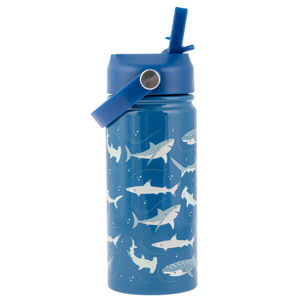 Stephen Joseph Double Wall Insulated Stainless Steel Bottle With Handle – Shark