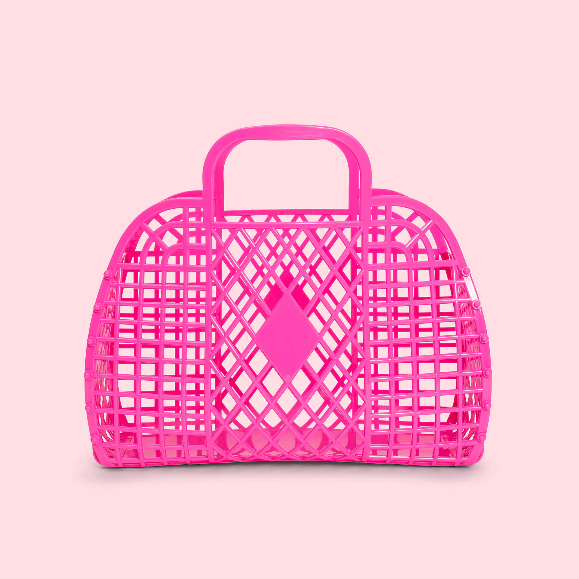 Sun Jellies Retro Small Basket Jelly Bag – Berry Pink