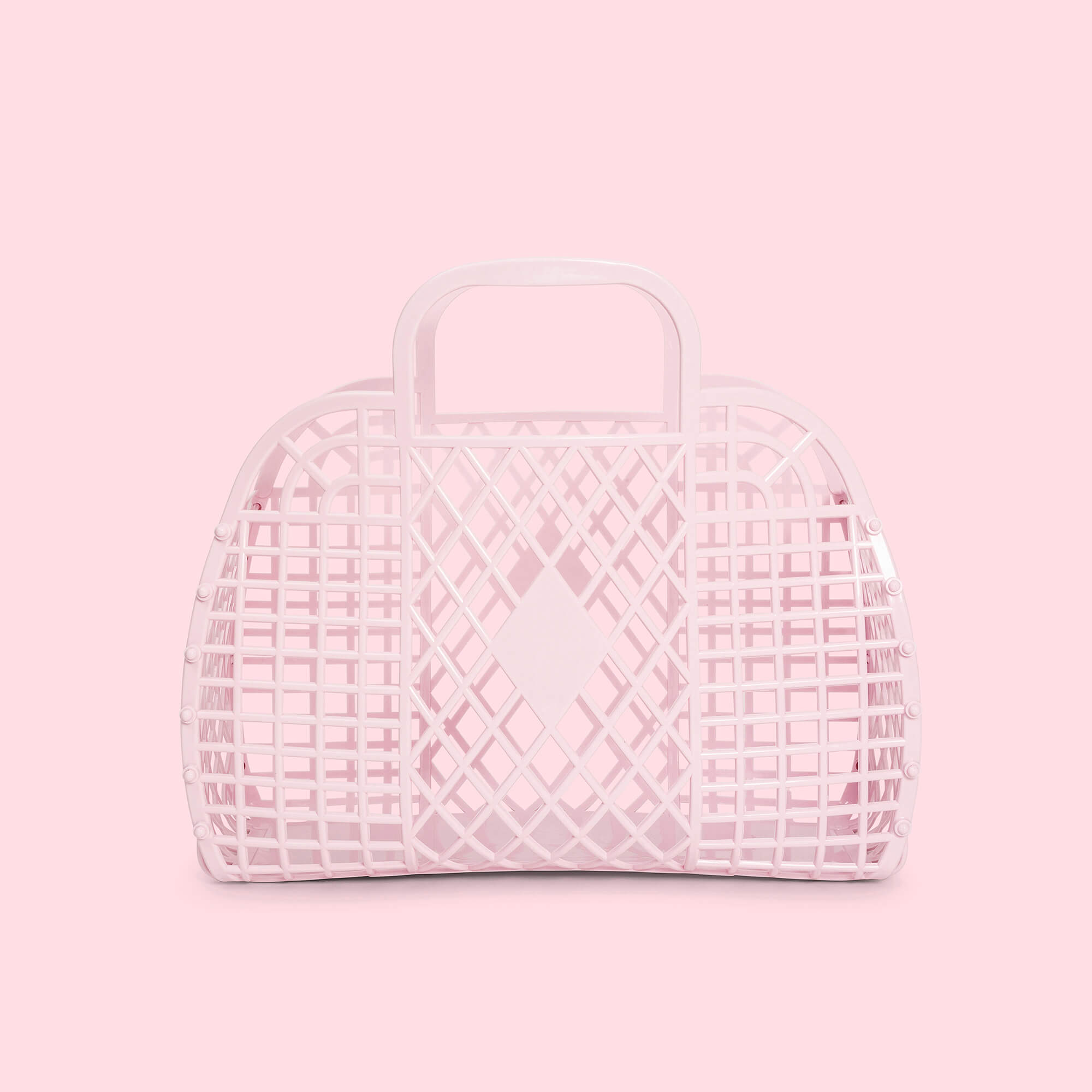 Sun Jellies Retro Small Basket Jelly Bag – Pink