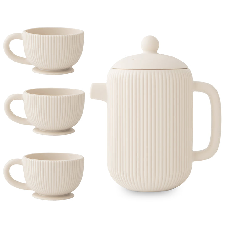 Mushie Silicone Tea Playset – Shifting Sand
