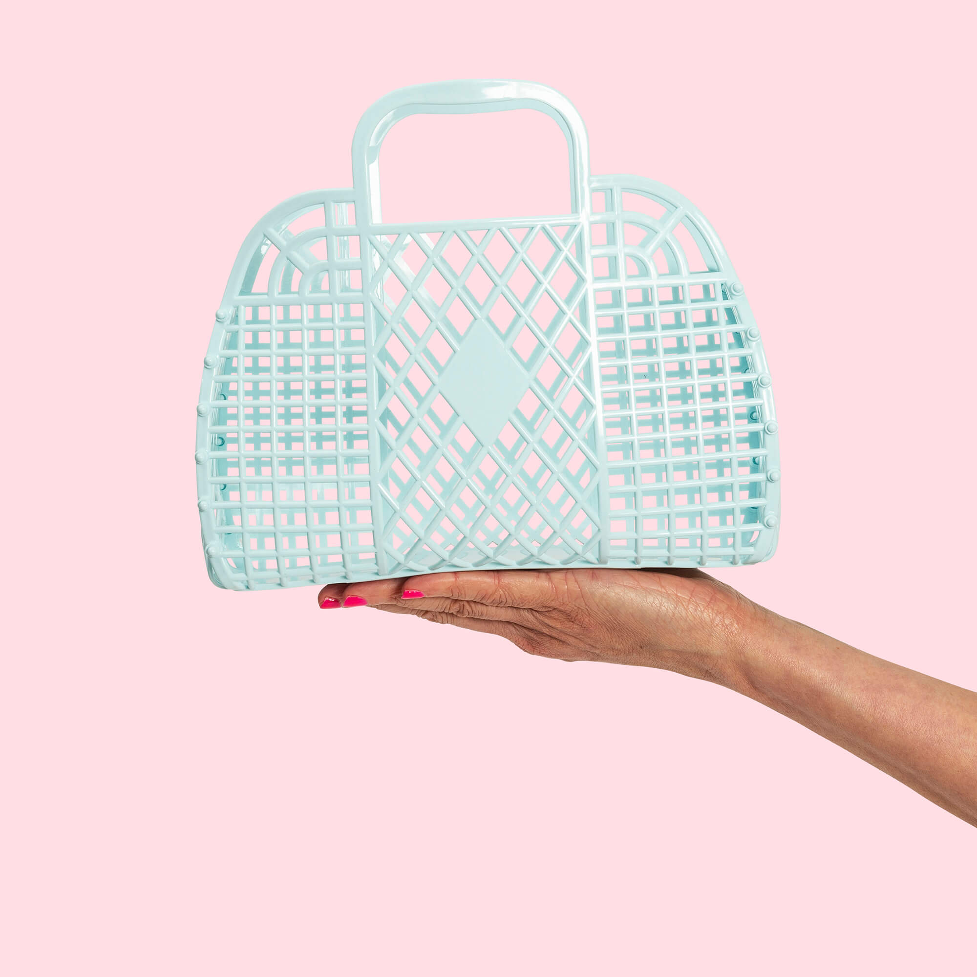 Sun Jellies Retro Small Basket Jelly Bag – Blue