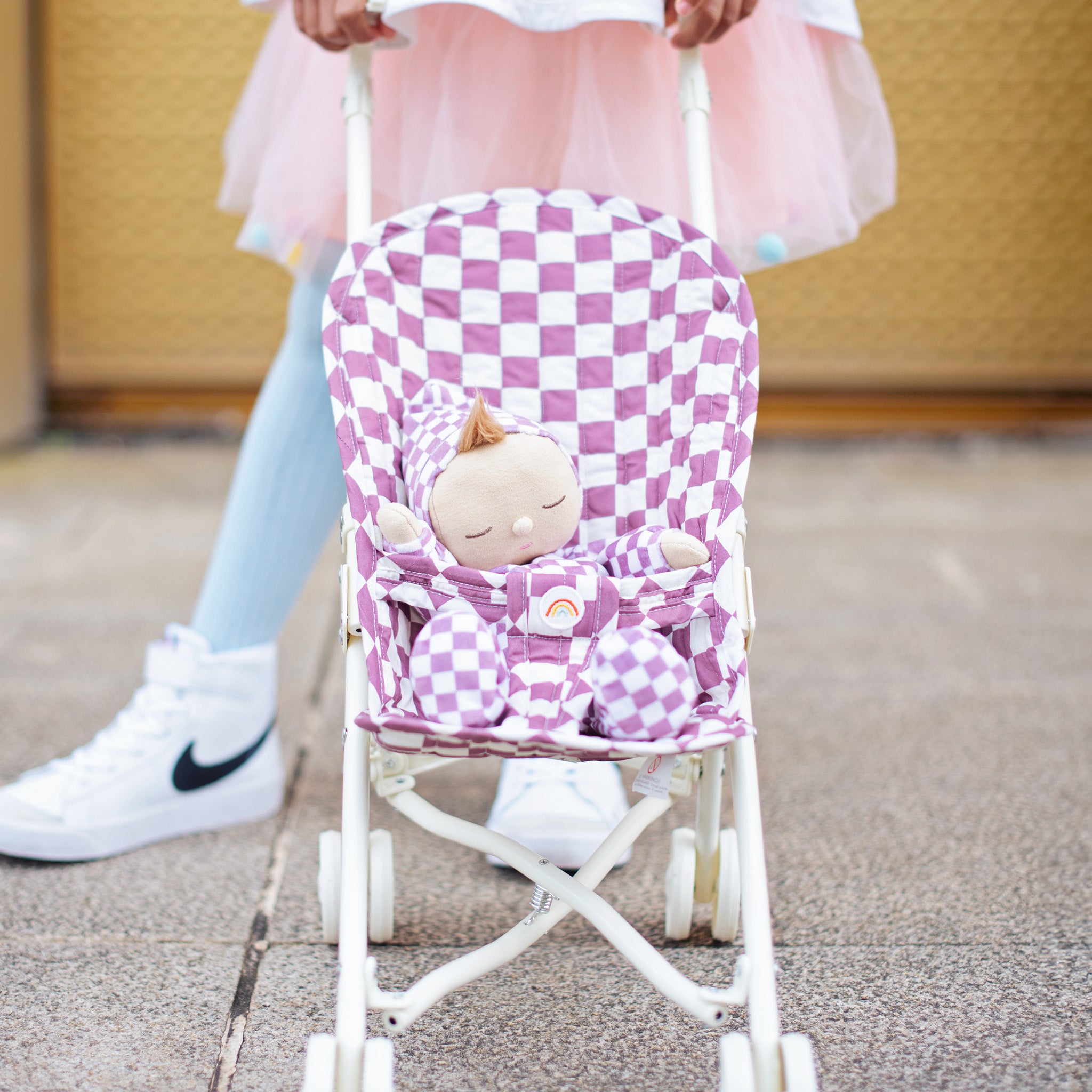 Olli Ella Sollie Stroller – Plum Check