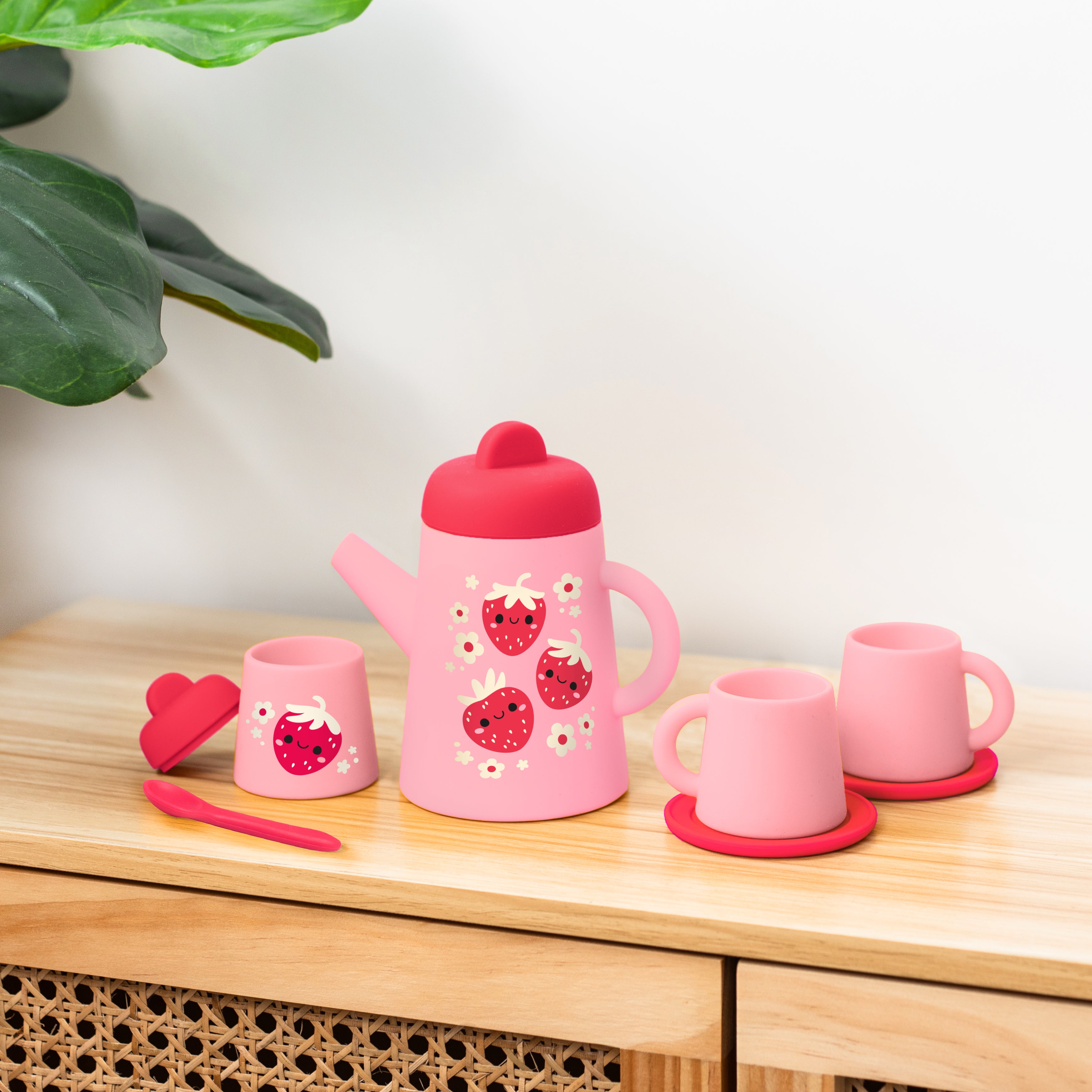 Tiger Tribe Silicone Tea Set – Strawberry Patch