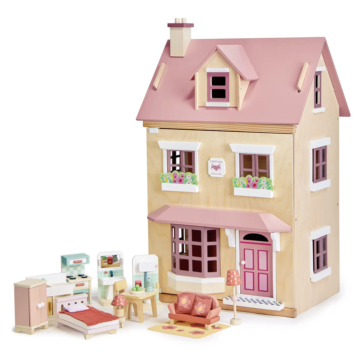 Tender Leaf Pink Foxtail Villa Dollhouse (includes furniture)