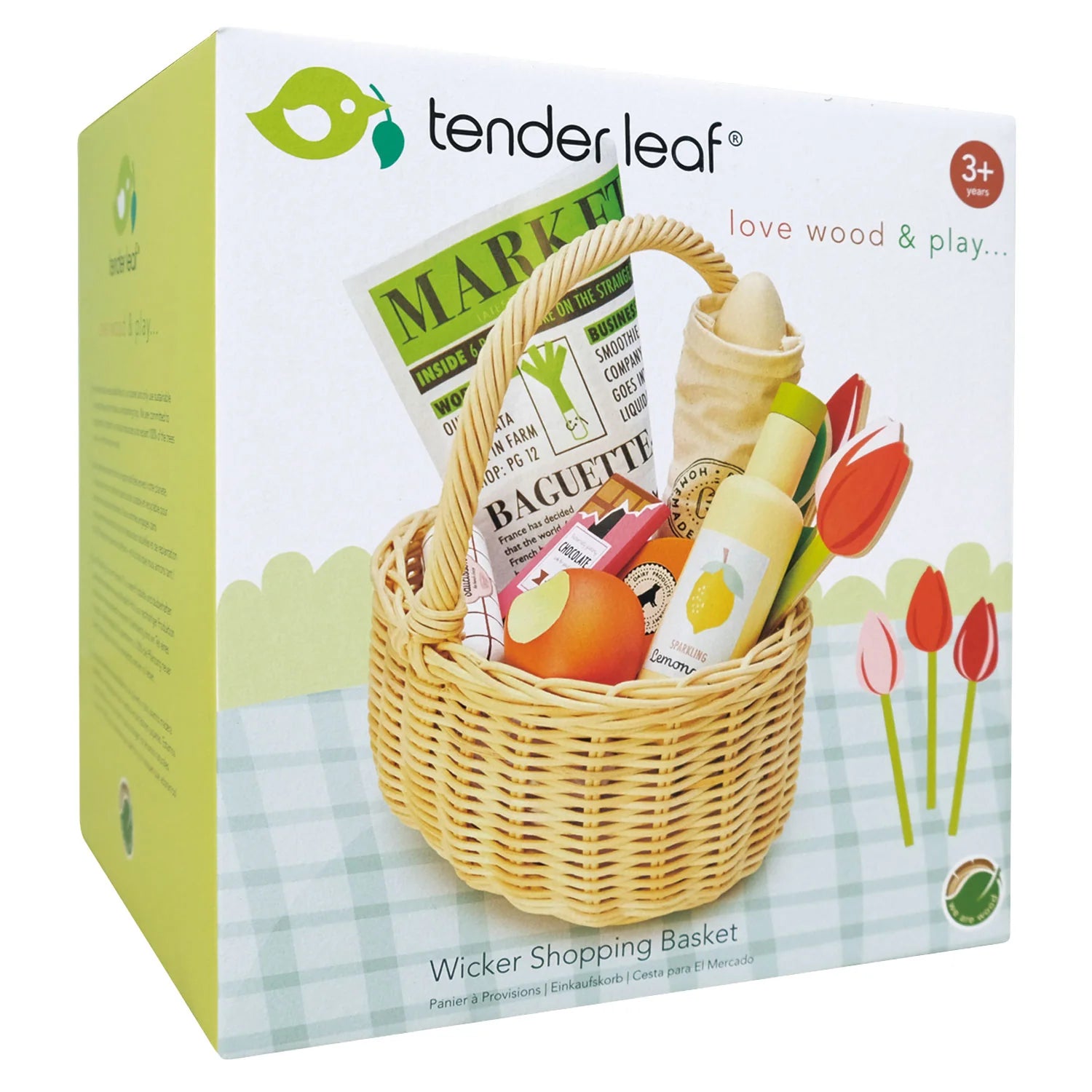 Tender Leaf Wicker Shopping Basket Playset