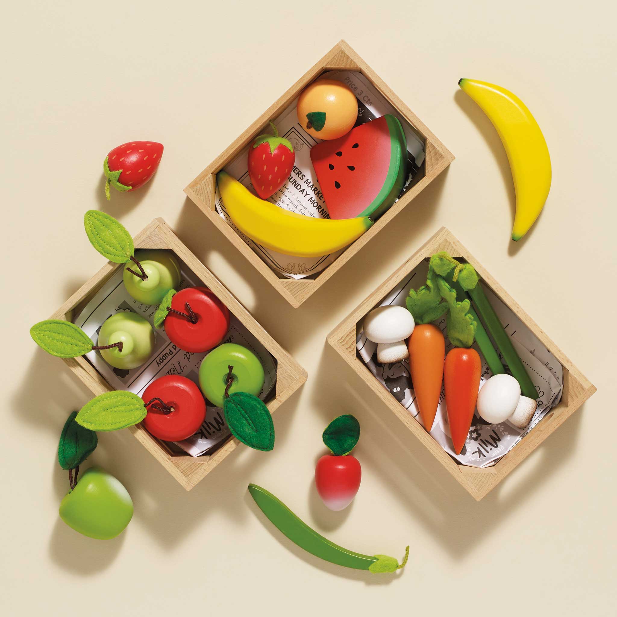 Le Toy Van Wooden Harvest Vegetables Market Crate