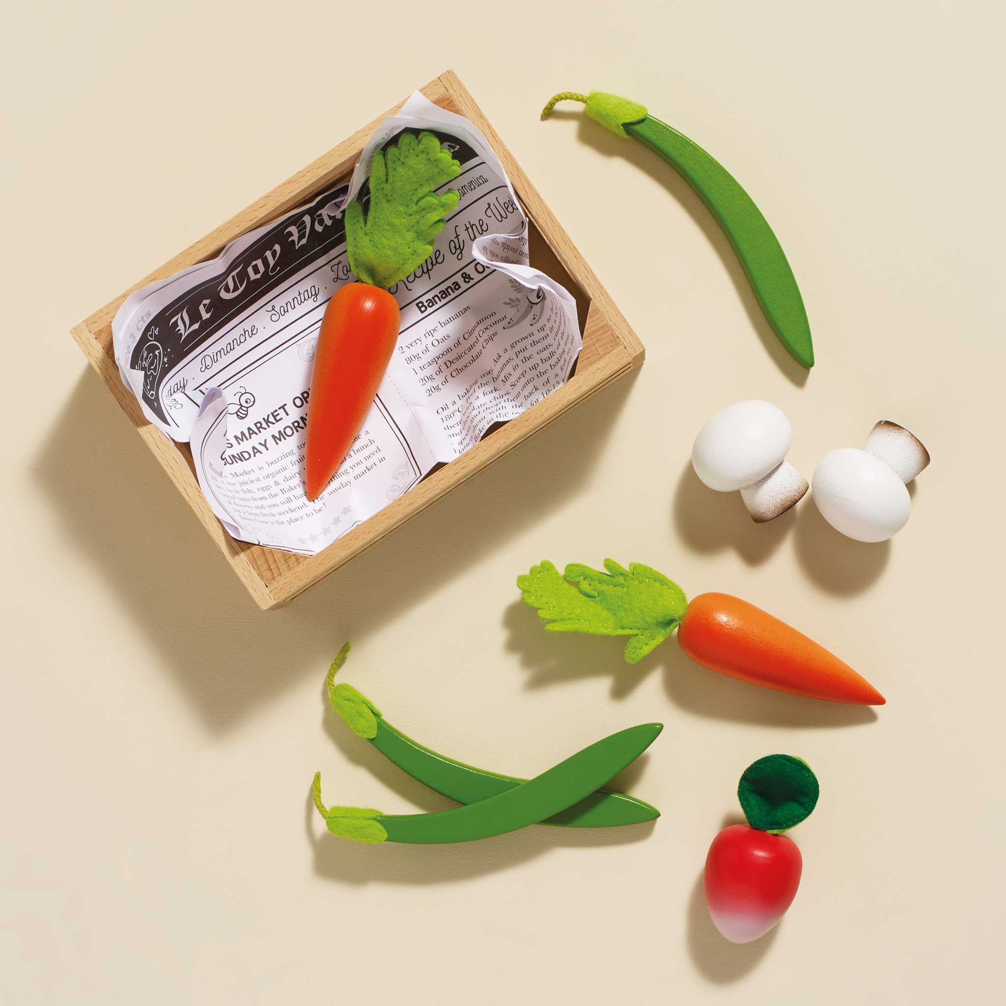 Le Toy Van Wooden Harvest Vegetables Market Crate