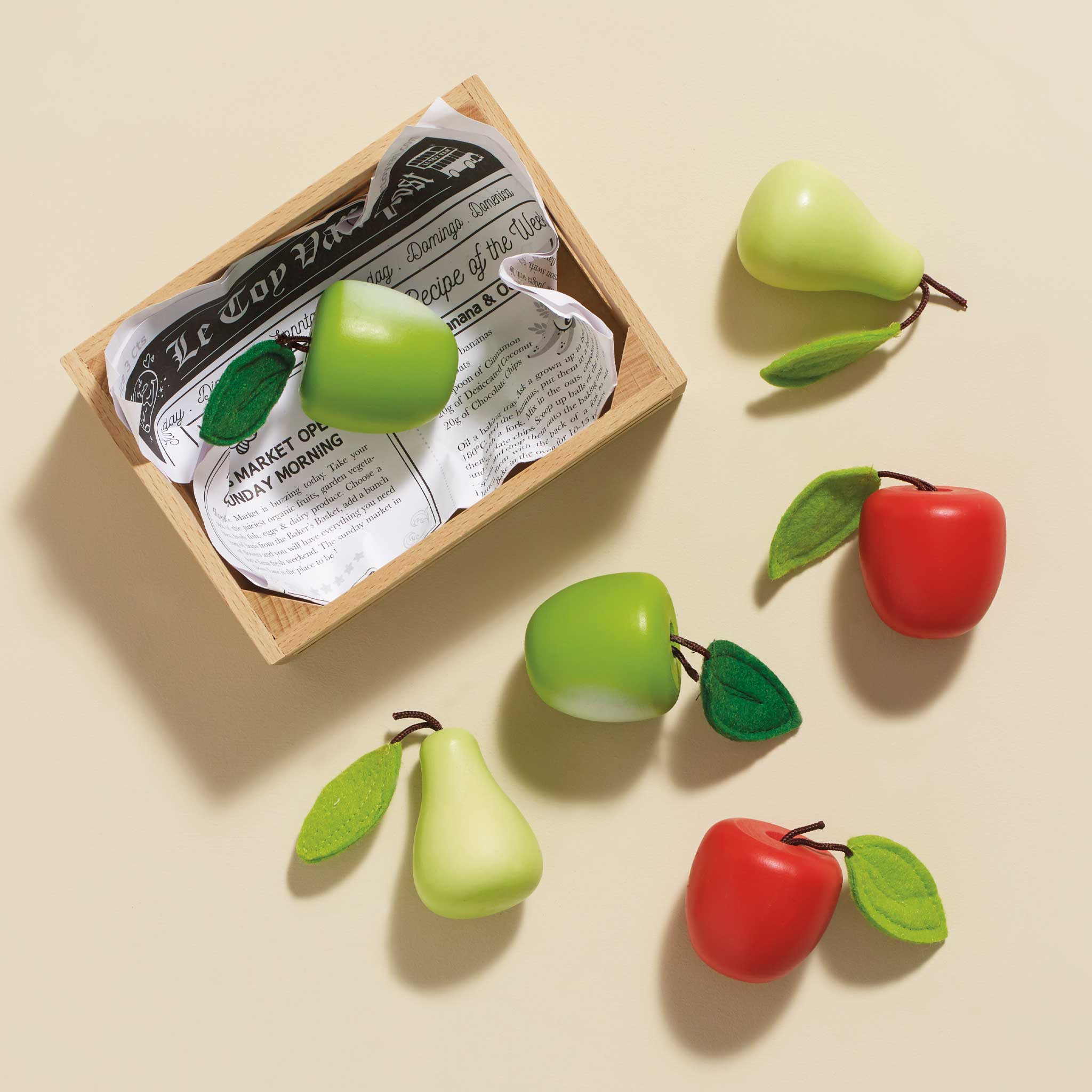 Le Toy Van Wooden Orchard Fruits Market Crate