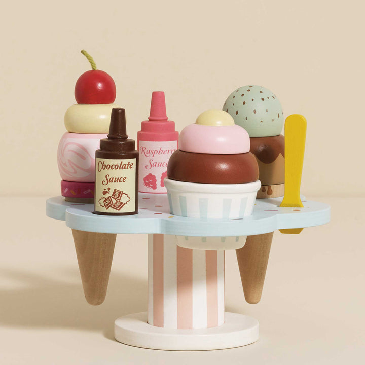 Le Toy Van Wooden Ice Cream Stand &amp; Toppings