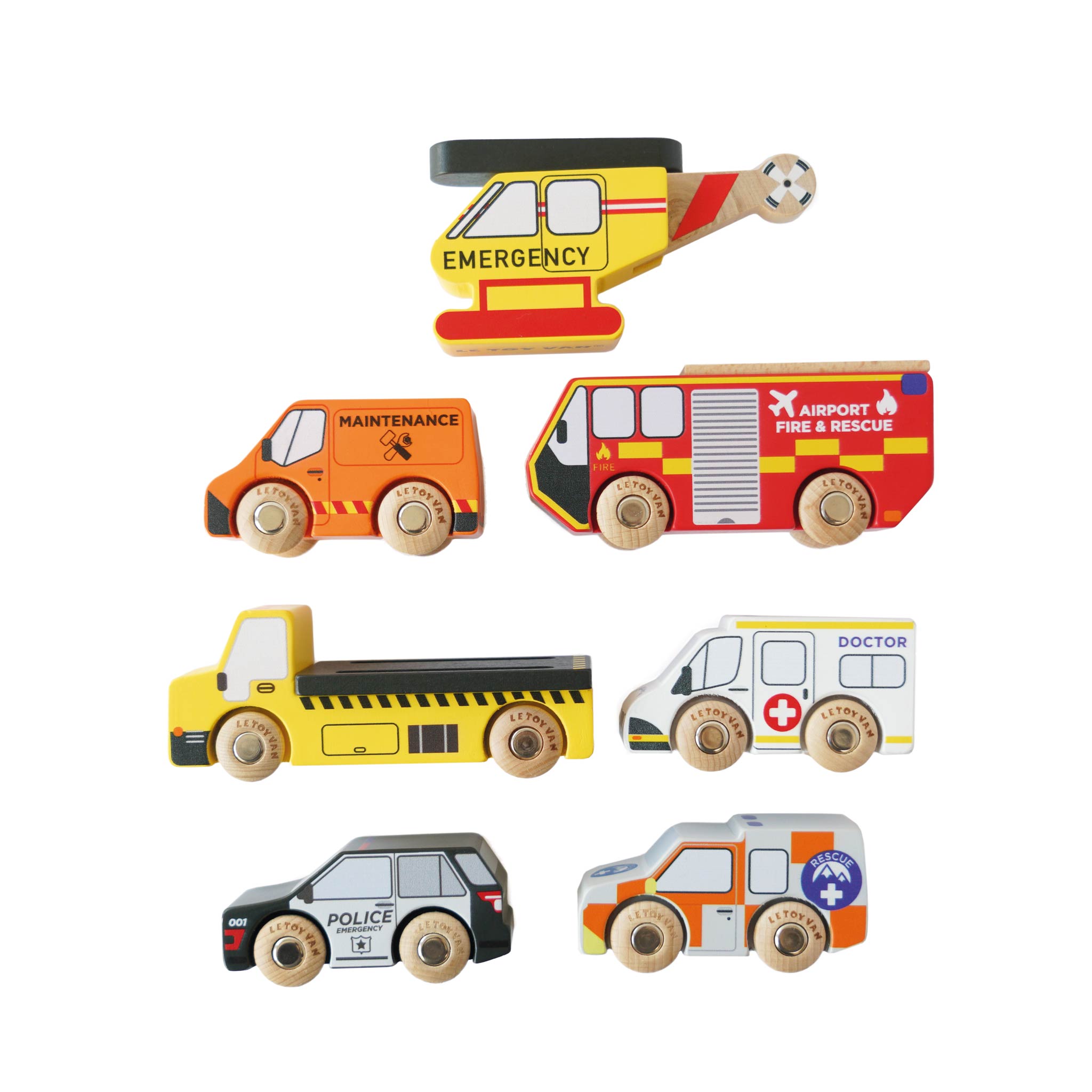 Le Toy Van Emergency Helicopter & Rescue Cars