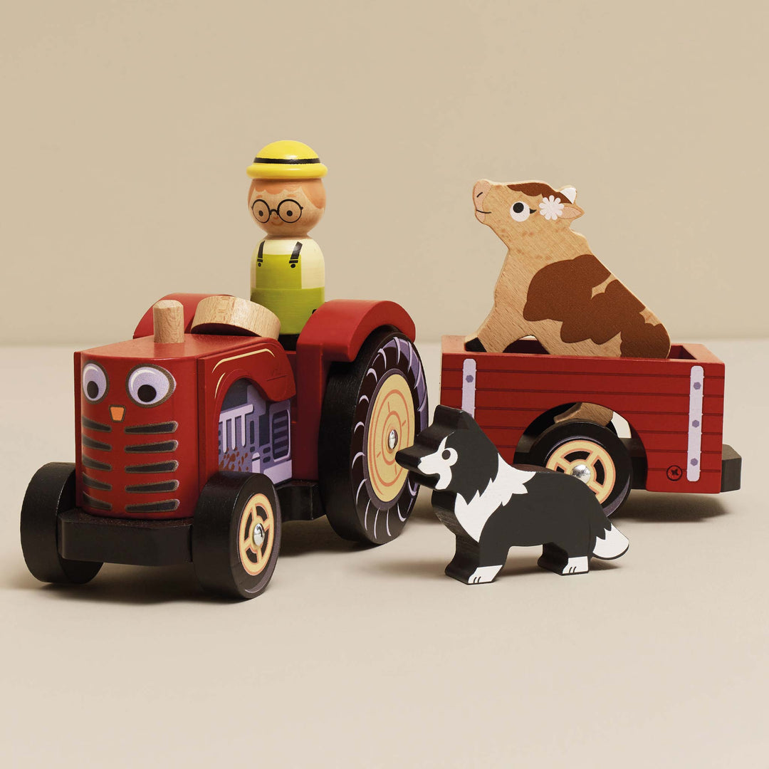 Le Toy Van Farmyard Tractor &amp; Trailer