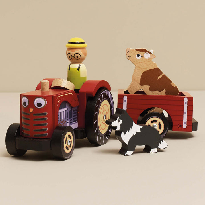 Le Toy Van Farmyard Tractor &amp; Trailer