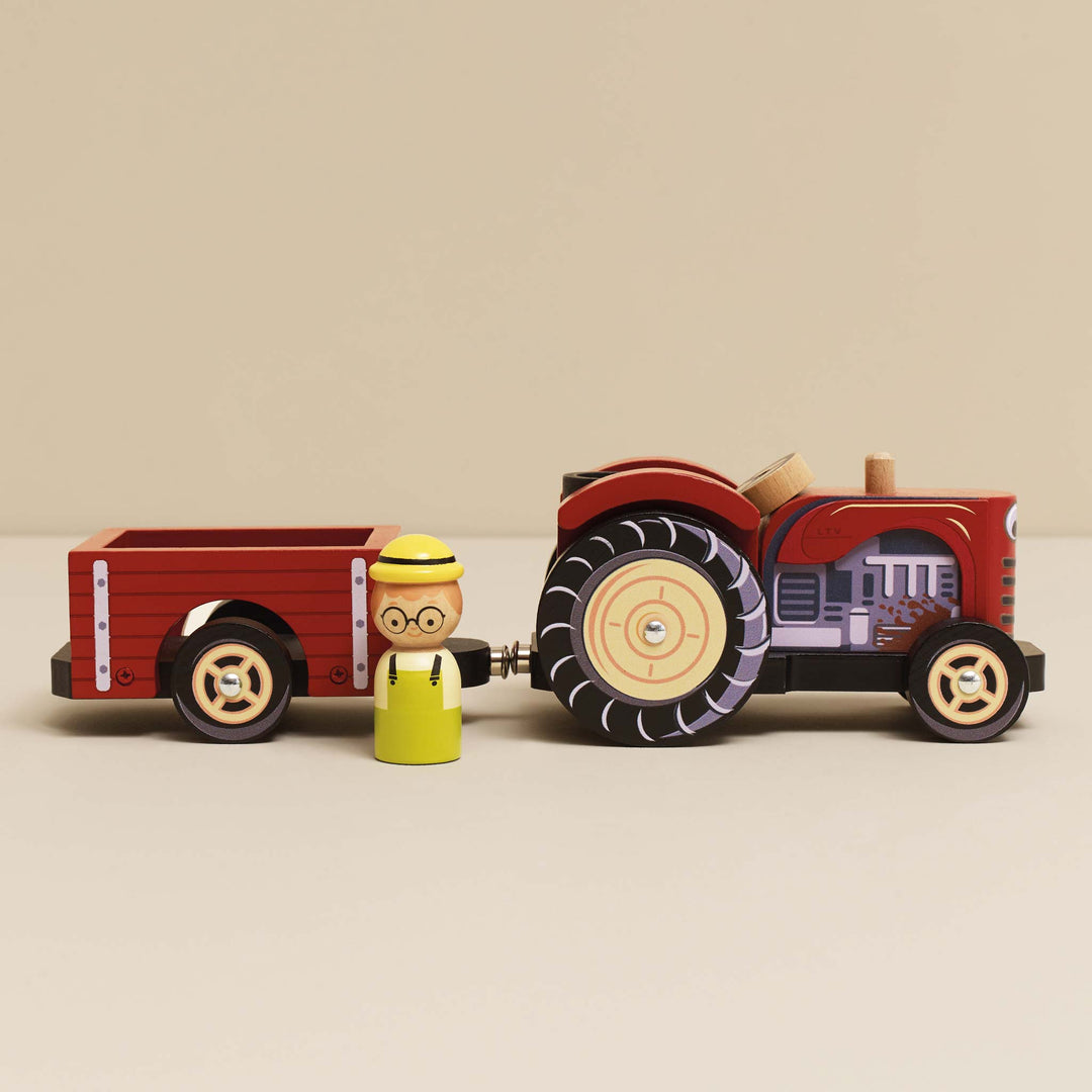 Le Toy Van Farmyard Tractor &amp; Trailer