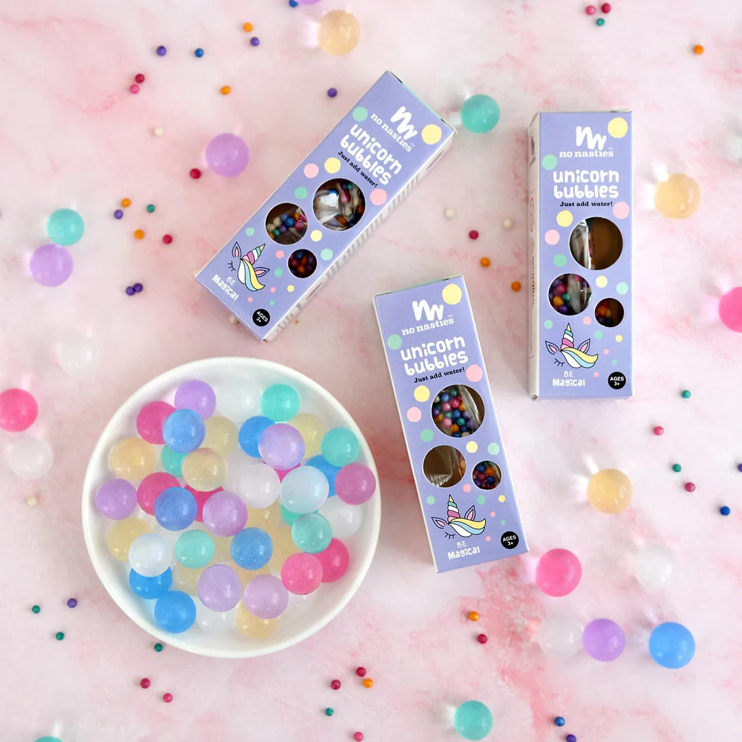 No Nasties Kids Unicorn Bubbles Biodegradable Water Beads – Approx. 500 Beads Pack