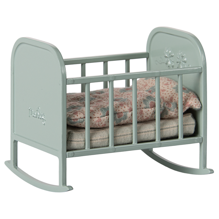 Maileg My Tiny Mouse Cradle – Blue Mint
