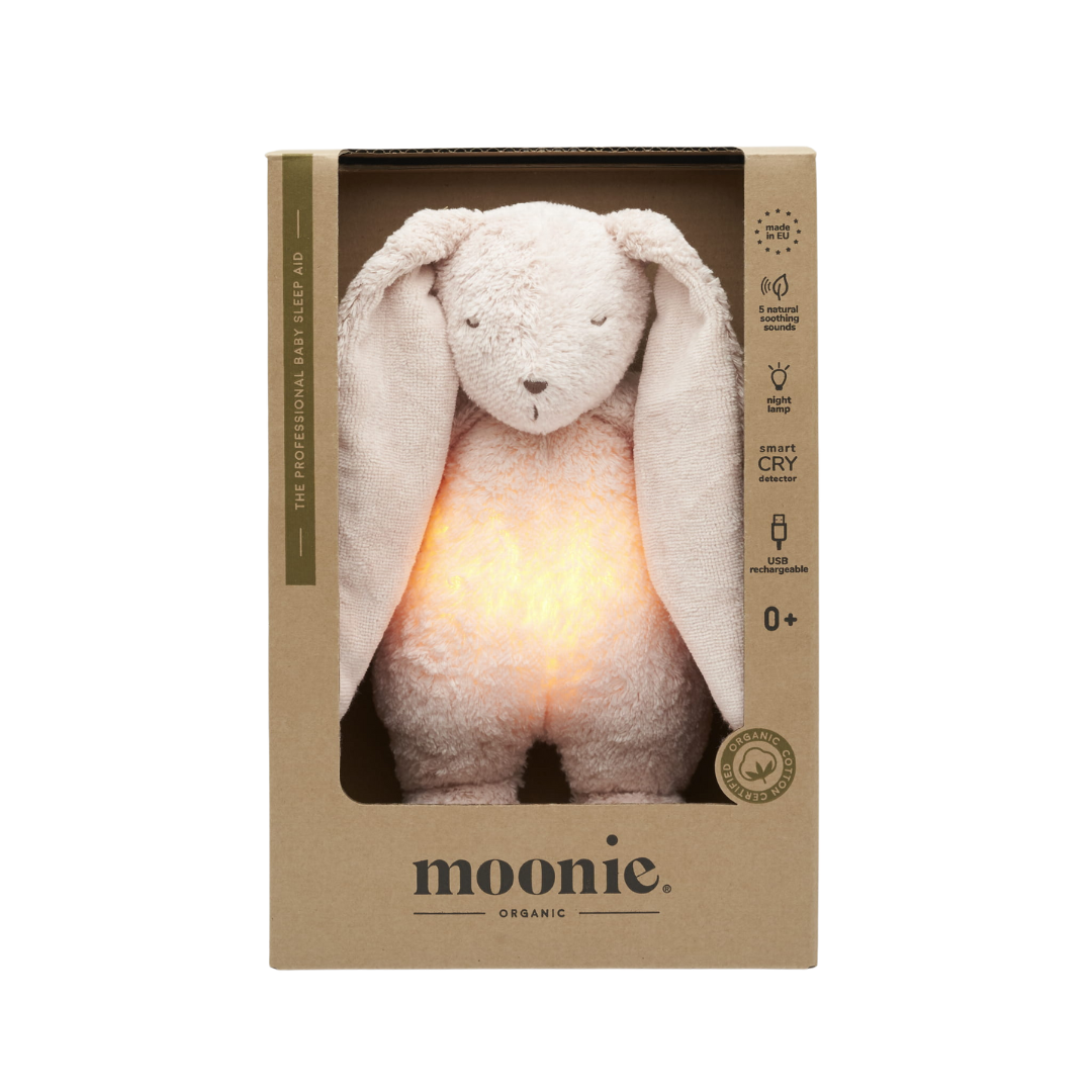Moonie® Organic Humming Bunny with Lamp – Rose