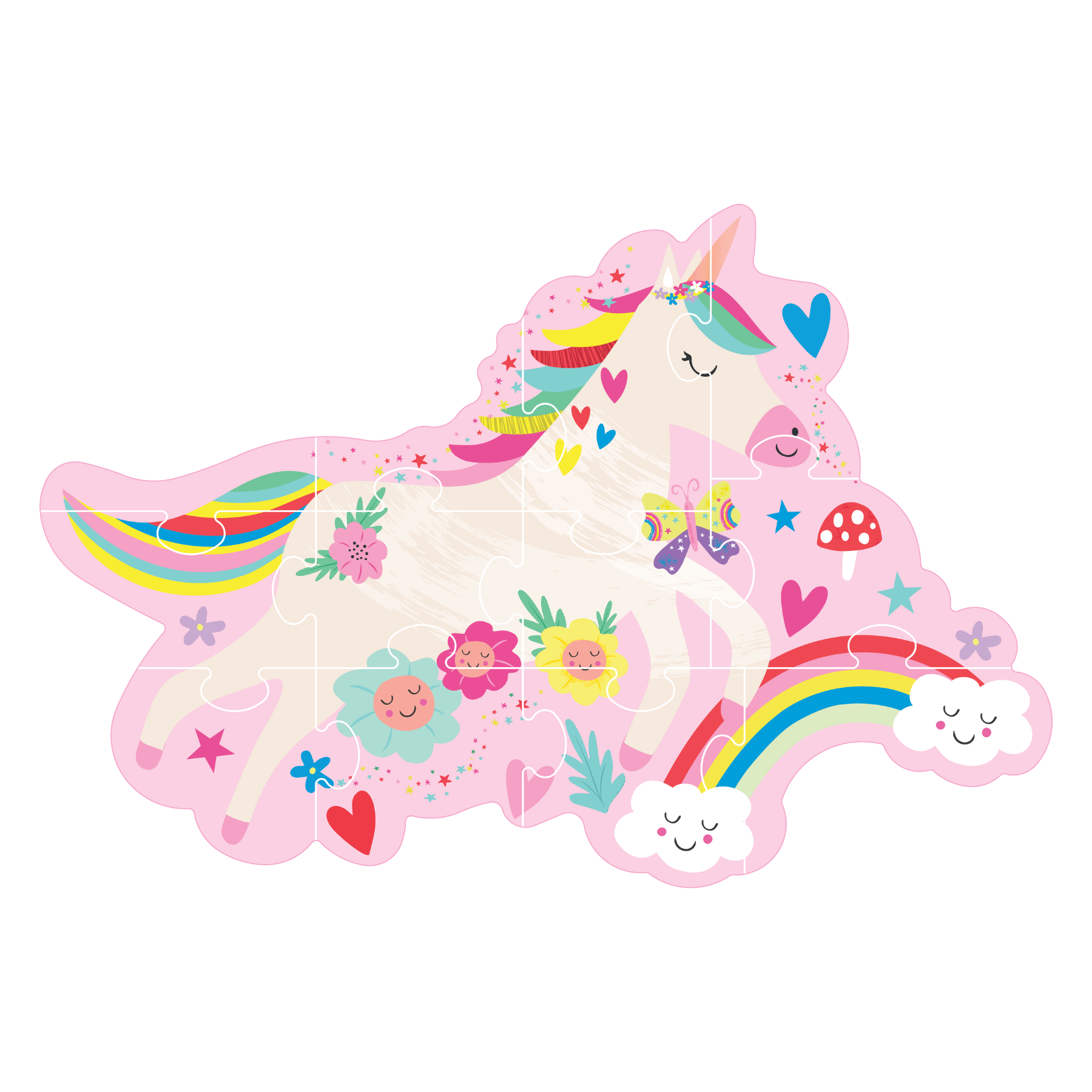 Floss & Rock Shaped Puzzle – Rainbow Fairy (12 Piece)