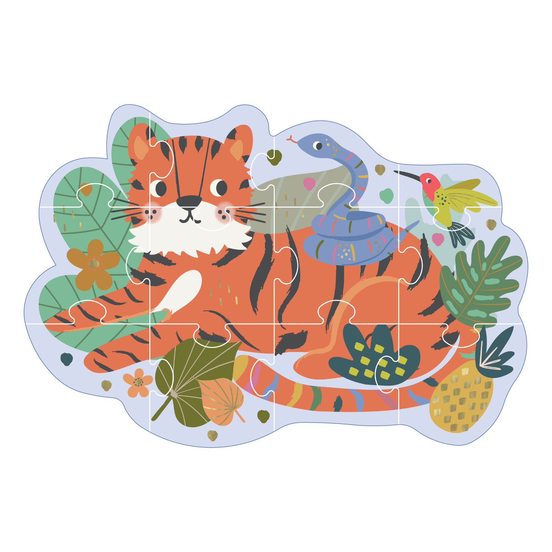 Floss & Rock Shaped Puzzle – Jungle (12 Piece)