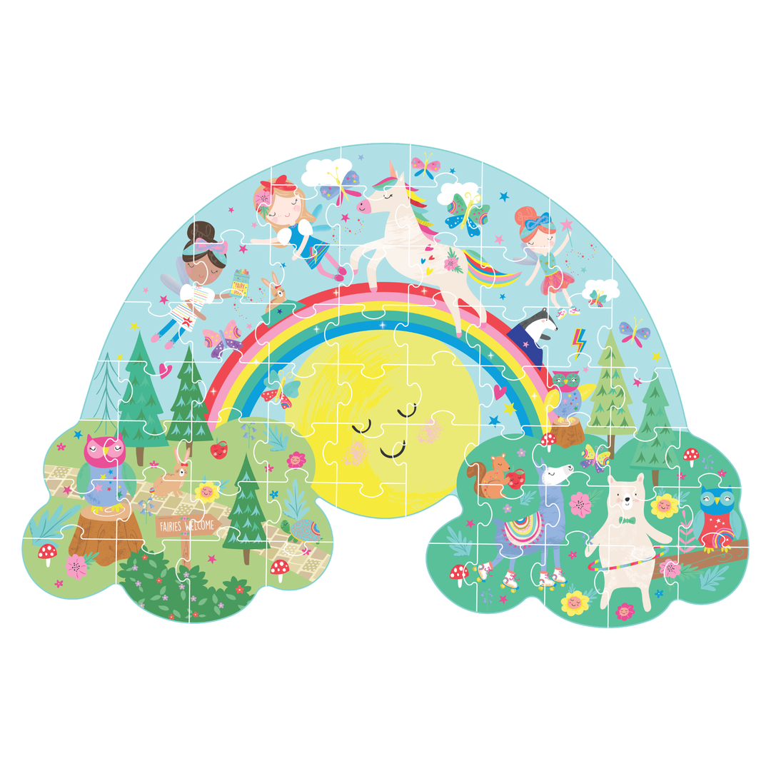 Floss &amp; Rock Shaped Puzzle – Rainbow Fairy (60 Piece)