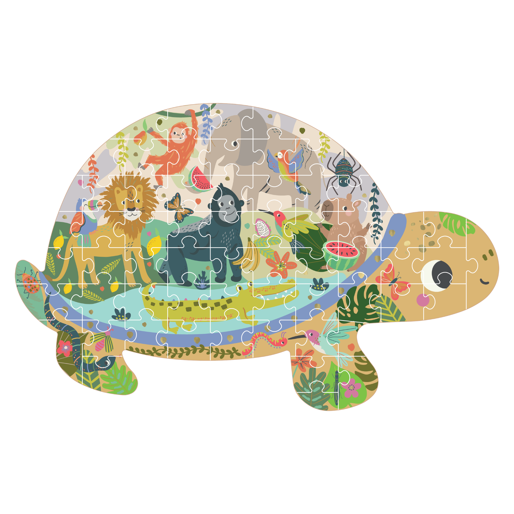 Floss & Rock Shaped Puzzle – Jungle (60 Piece)