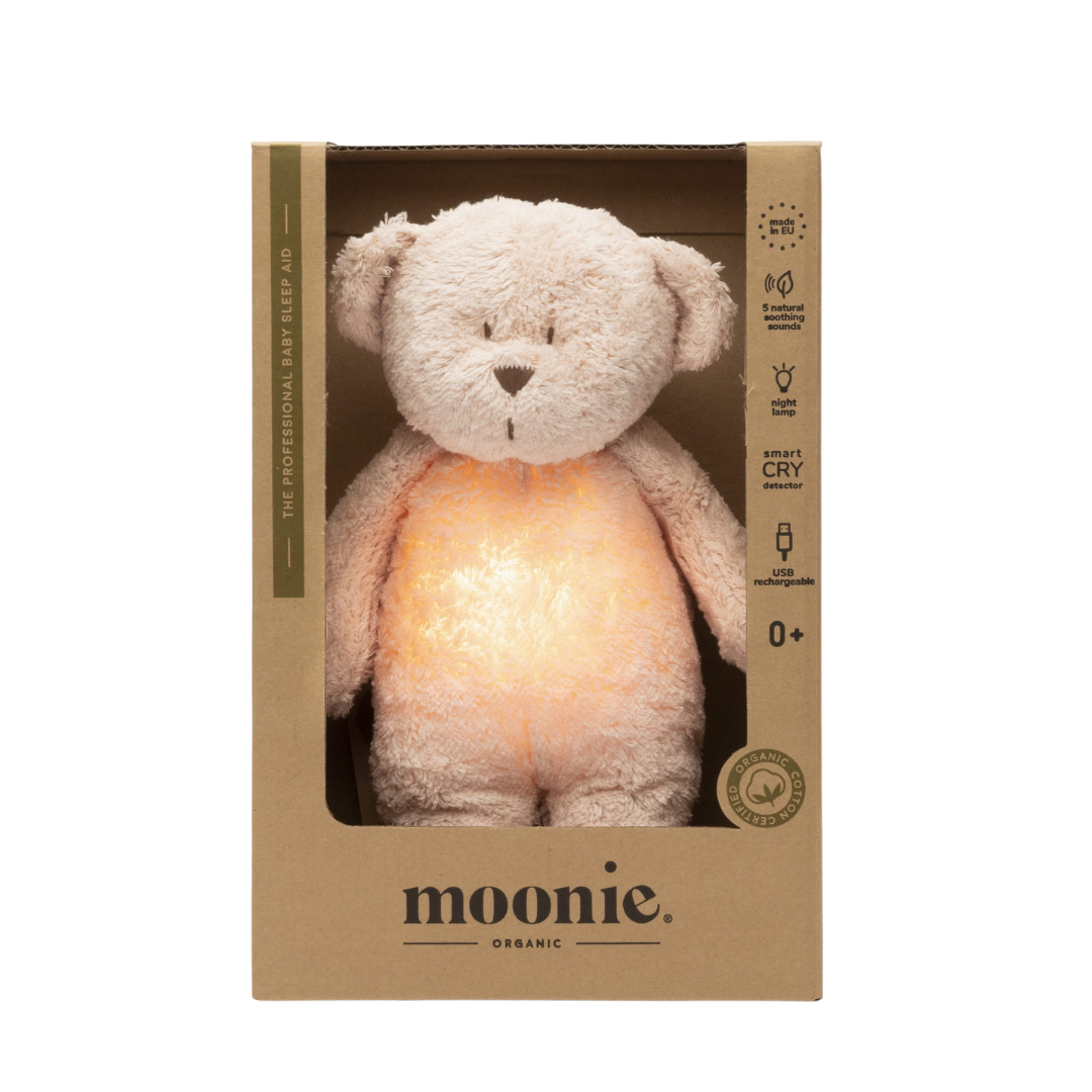 Moonie® Organic Humming Bear with Lamp – Rose