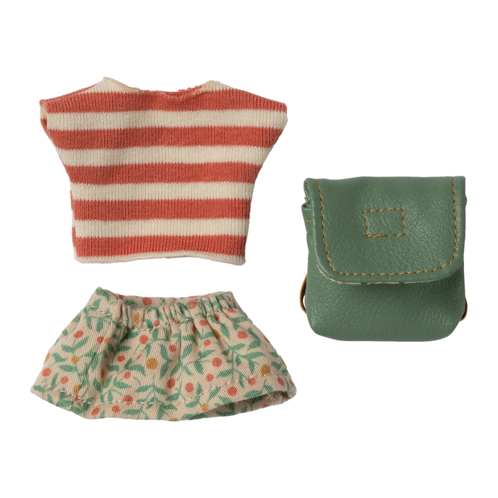 Maileg Mouse Clothes &amp; Bag – Big Sister (Green)