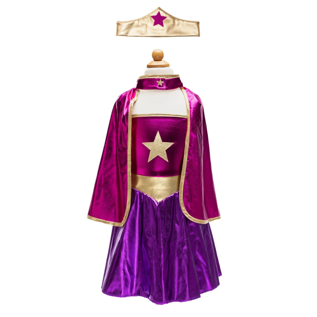 Great Pretenders Superhero Star Dress, Cape & Headpiece