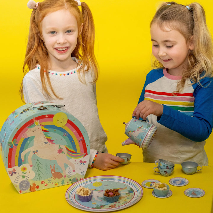 Floss &amp; Rock Musical Tin Tea Set – Rainbow Fairy (11 Piece)