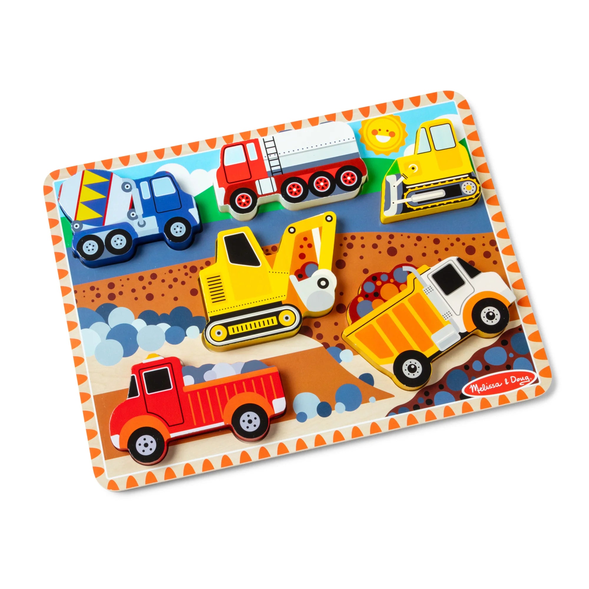 Melissa & Doug Construction Chunky Puzzle – 6 Pieces