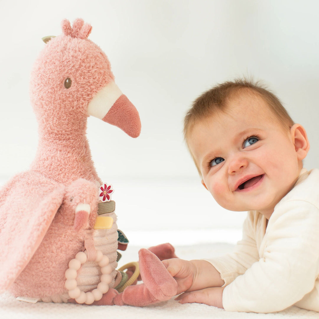 Little Dutch Safari Friends Activity Cuddly Toy – Flamingo