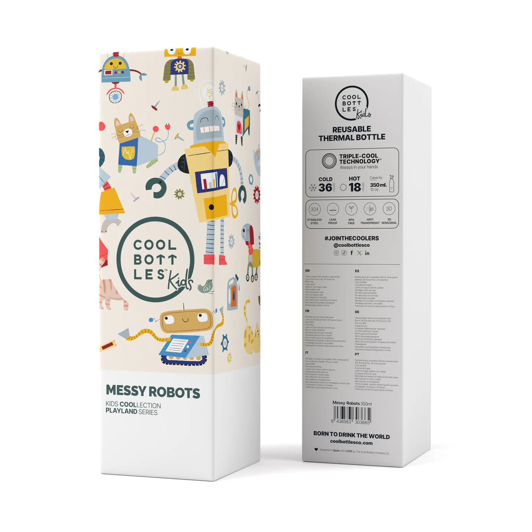 Cool Bottles™ Kids Playland Series – Messy Robots (350 ml)
