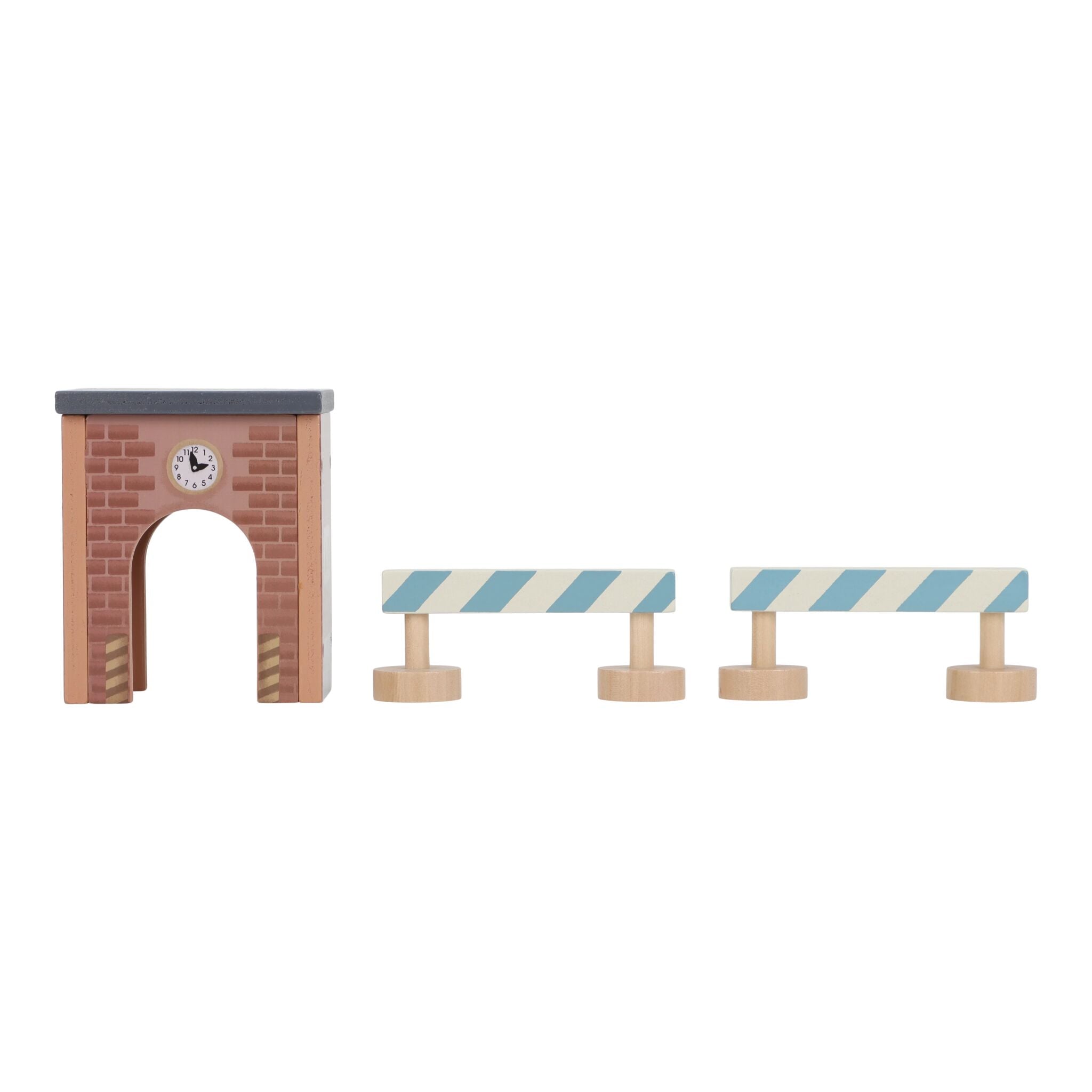 Little Dutch Wooden Train Track Crane Playset