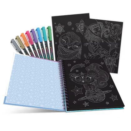 Nebulous Stars Calming Colouring Book &amp; Metallic Gel Pens – Isadora &amp; Iceana
