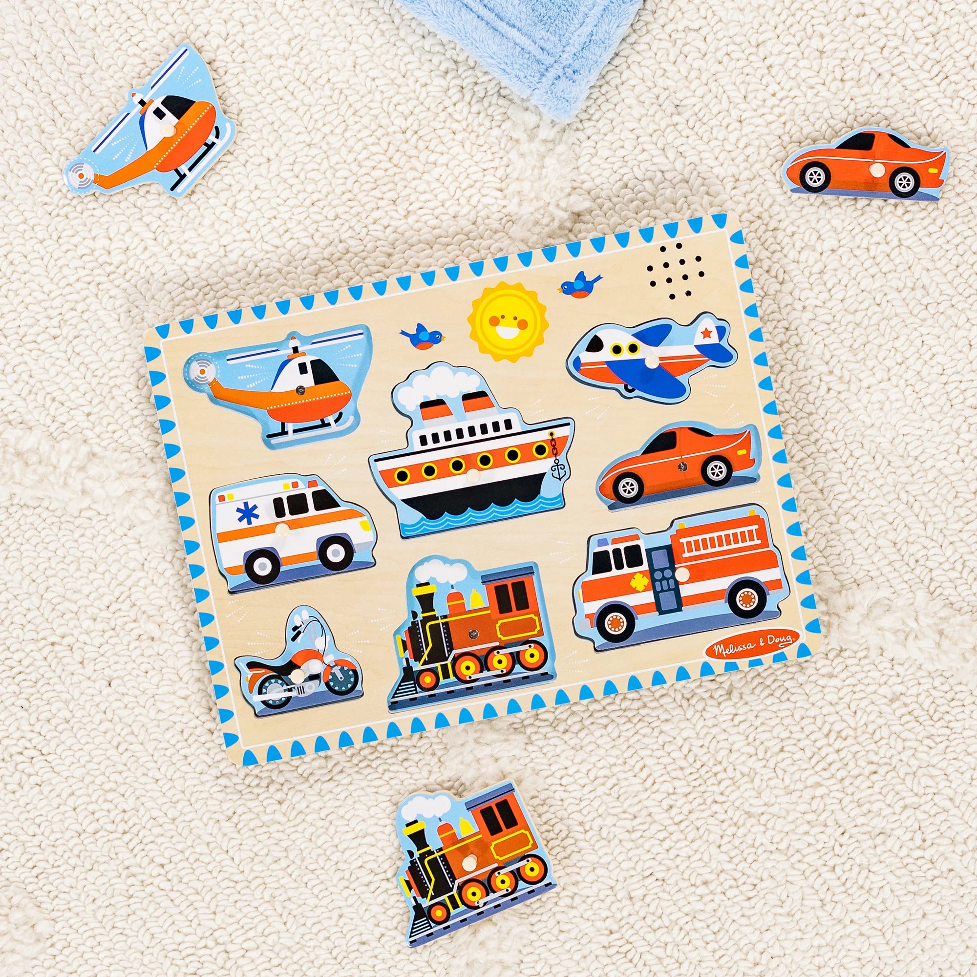 Melissa & Doug Vehicles Sound Puzzle – 8 Pieces