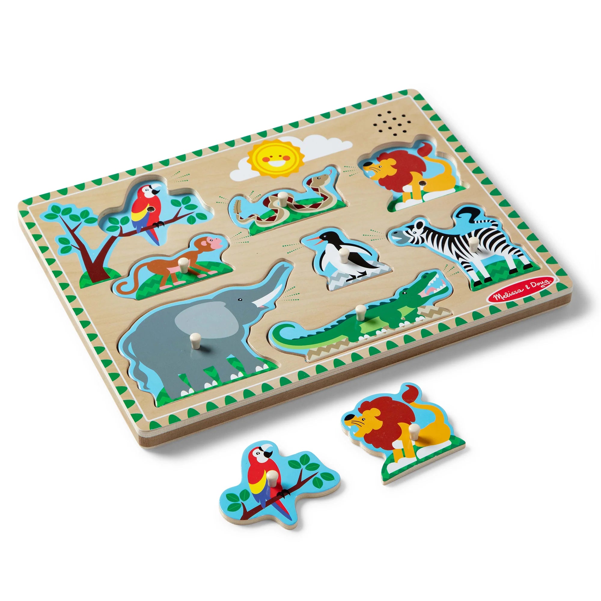 Melissa & Doug Zoo Animals Sound Puzzle – 8 Pieces