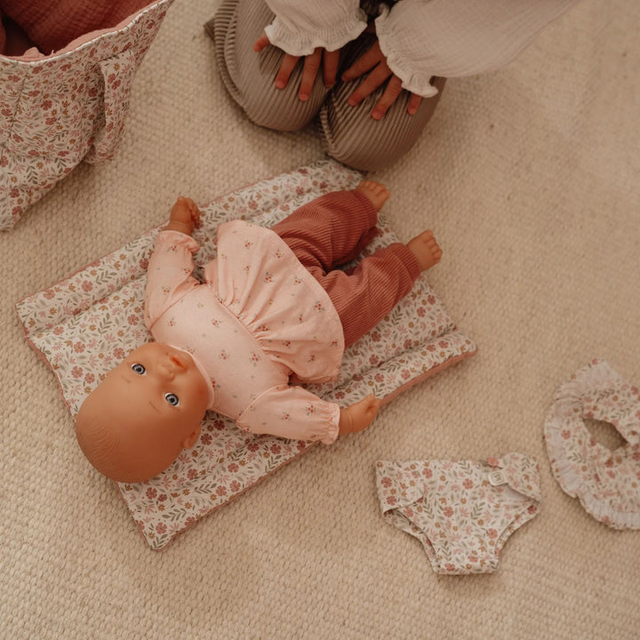 Little Dutch Baby Doll Diaper Bag Playset – Soft Flowers