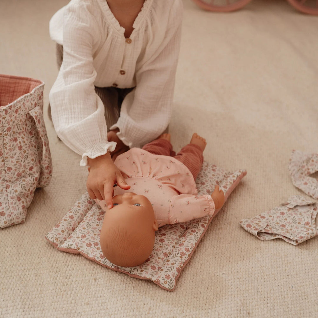 Little Dutch Baby Doll Diaper Bag Playset – Soft Flowers