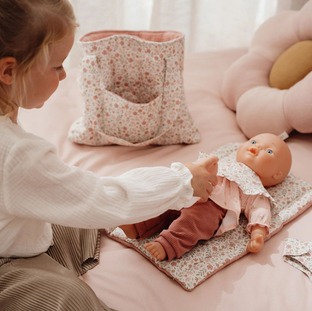 Little Dutch Baby Doll Diaper Bag Playset – Soft Flowers
