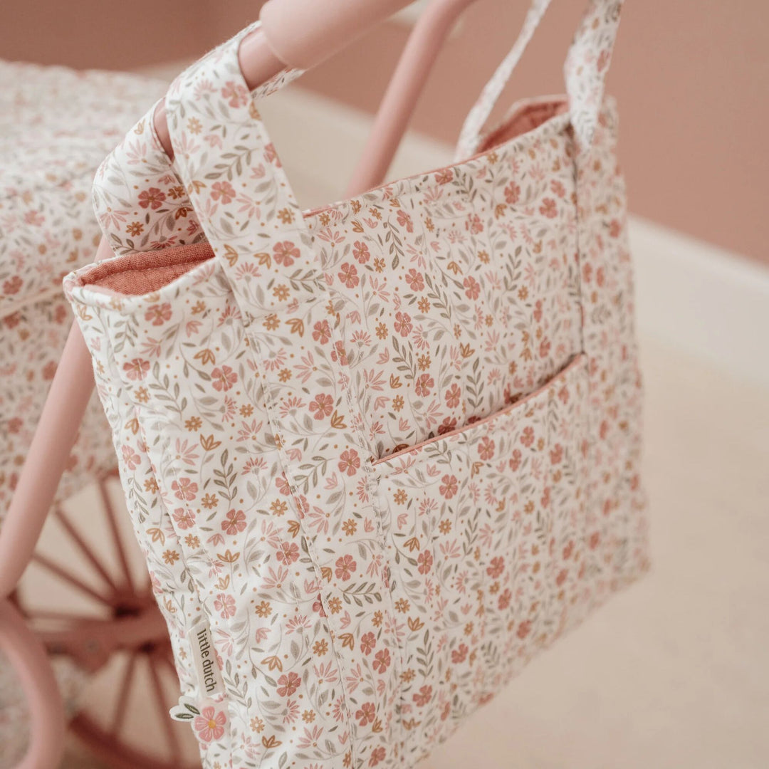 Little Dutch Baby Doll Diaper Bag Playset – Soft Flowers