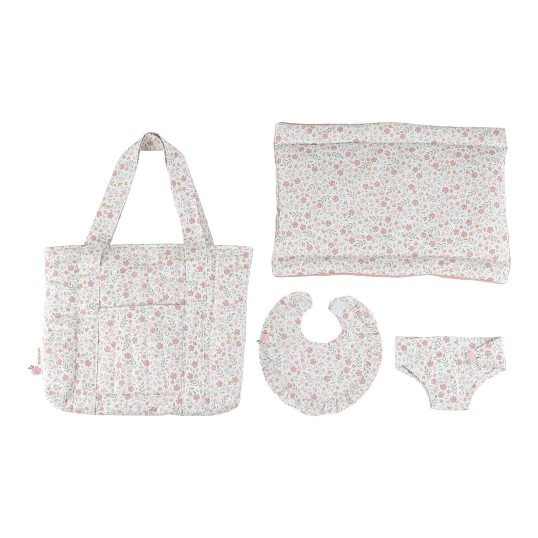 Little Dutch Baby Doll Diaper Bag Playset – Soft Flowers