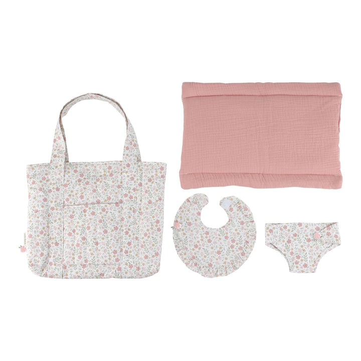 Little Dutch Baby Doll Diaper Bag Playset – Soft Flowers