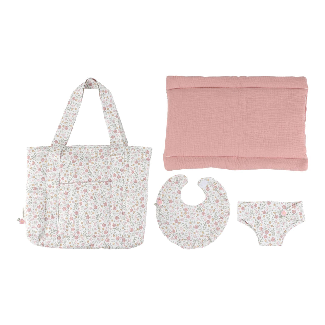 Little Dutch Baby Doll Diaper Bag Playset – Soft Flowers