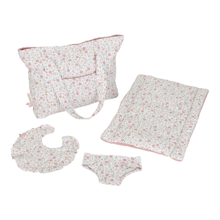 Little Dutch Baby Doll Diaper Bag Playset – Soft Flowers